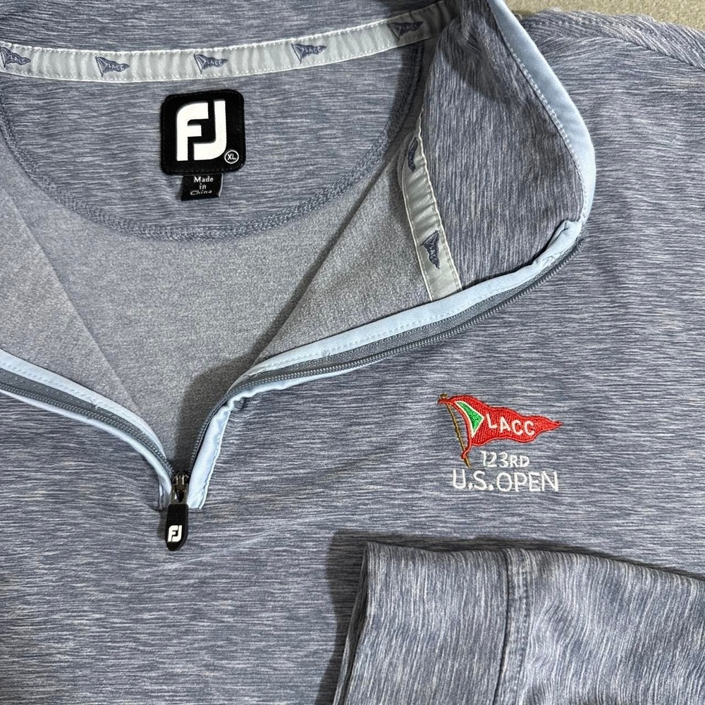 FootJoy 2023 US Open LACC 123rd Golf 1/4 Zip Pullover Gray Men's XL